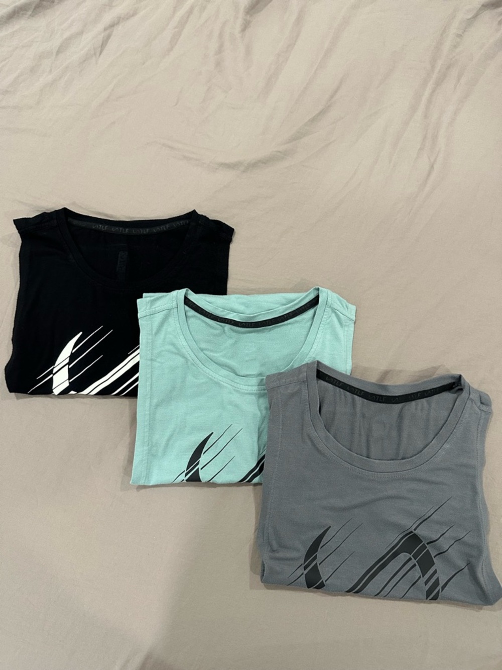 TLF Men's Drop-Arm Tank Top - Black, Mint & Gray (3-Pack)